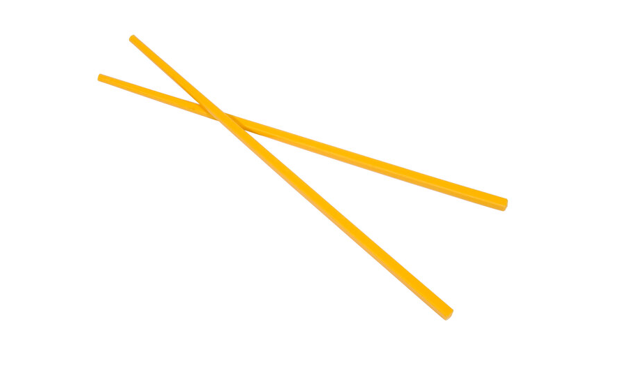 Yellow plastic chopsticks