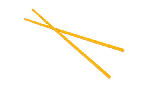 Yellow plastic chopsticks