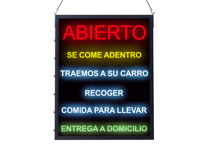 Winco LED-21 "All-in-One" Open Sign LED (Spanish Version)