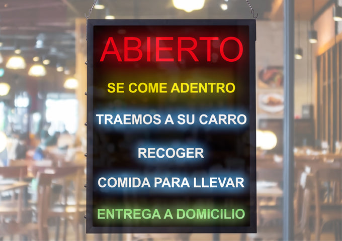 Winco LED-21 "All-in-One" Open Sign LED (Spanish Version)