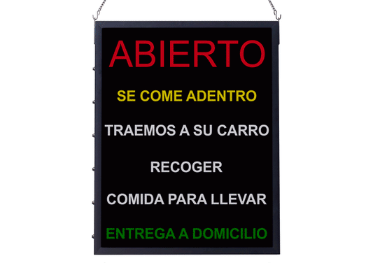 Winco LED-21 "All-in-One" Open Sign LED (Spanish Version)