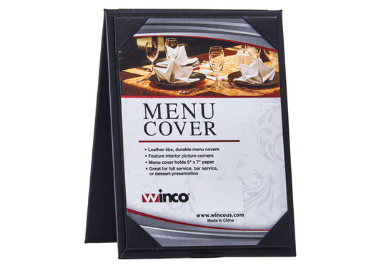 Winco LMTD-57BK Black Two View Table Tent For 5 X 7" Inserts