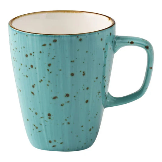 Yanco Mug LY-503TQ is a stylish and durable choice for any food-service establishment. Made from high-quality porcelain with a sleek color-glazed finish, this mug is perfect for serving hot or cold beverages, including coffee, tea, and cocoa. Its elegant design enhances the presentation in fine-dining restaurants, cafes, and catering events. With a comfortable 10 oz capacity, it ensures the perfect serving size for your guests. 