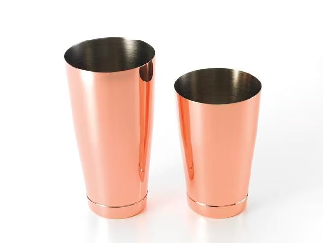 Copper Plated Shaker/Tin Set 18 & 28 ounce, M37009CP, 6 set/case