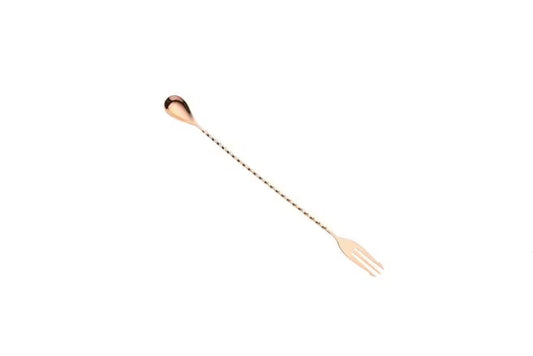 Copper Plated Bar Spoon w/ Fork End, 12 3/8 inches, M37015CP, 12/case
