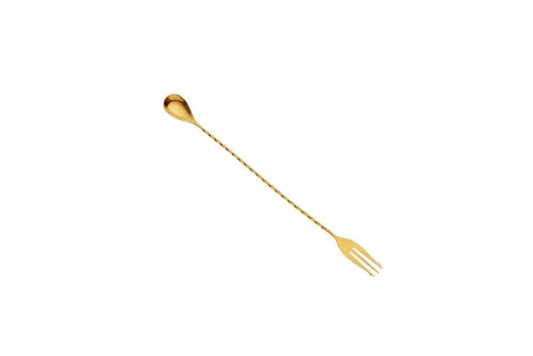 Gold Plated Bar Spoon w/ Fork End, 12 3/8 inches, M37015GD, 12/case