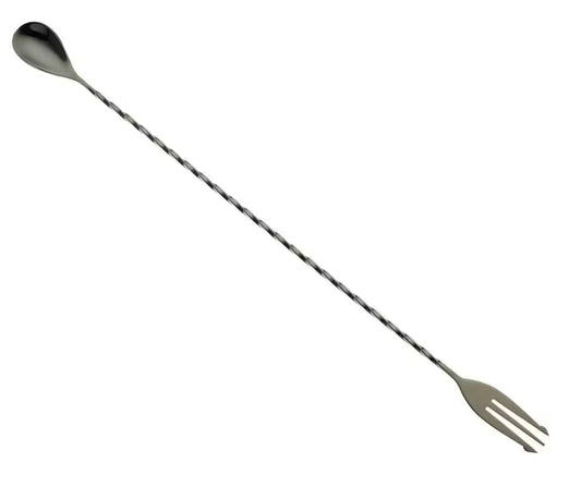 Metal Black Bar Spoon w/ Fork End, 15 3/4 inches, M37016BK, 12/case
