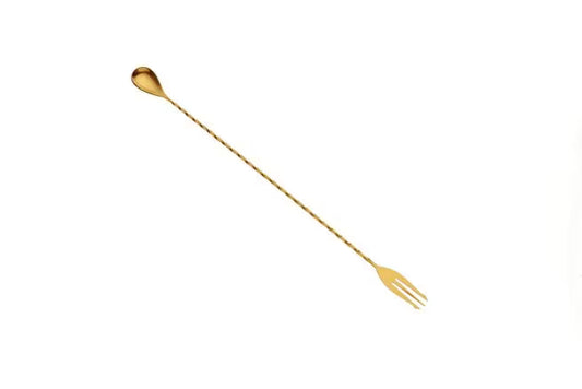 Gold Plated Bar Spoon w/ Fork End, 15 3/4 inches, M37016GD, 12/case