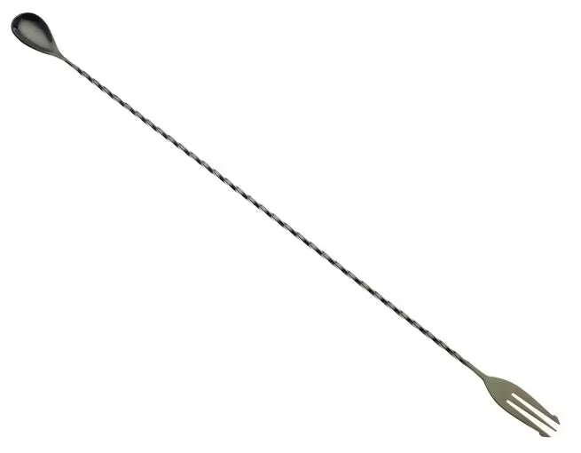 Matte Black Bar Spoon w/ Fork End, 19 5/8 inches, M37017BK, 12/case