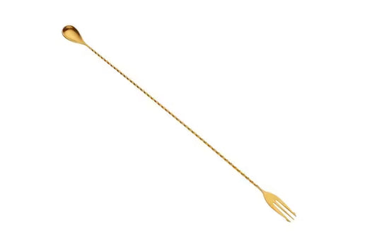 Gold Plated Bar Spoon w/ Fork End, 19 5/8 inches, M37017GD, 12/case
