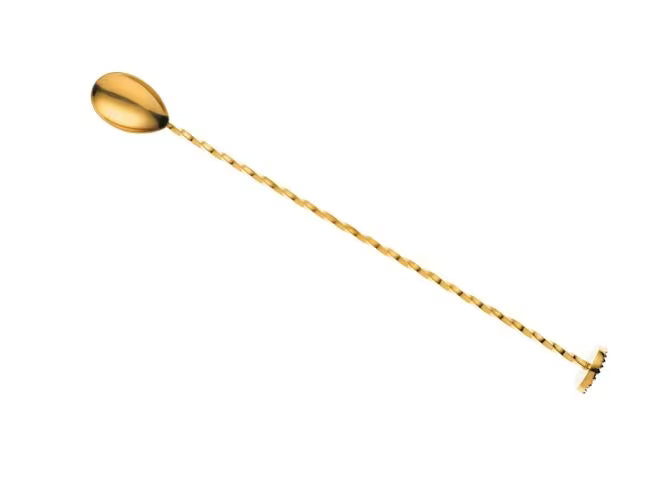 Gold Plated Bar Spoon with Muddler 11 13/16 inches, M37018GD, 12/case
