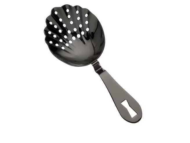 Gun Metal Black Scalloped Julep Strainer, M37029BK, 12/case