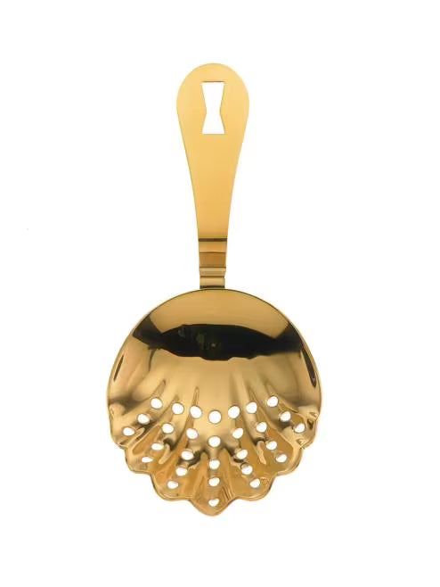 Gold Plated Scalloped Julep Strainer, M37029GD, 12/case