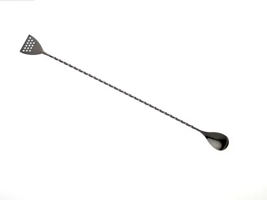 Gun Metal Black Bar Spoon with Strainer 15.75 inches, M37072BK, 12/case