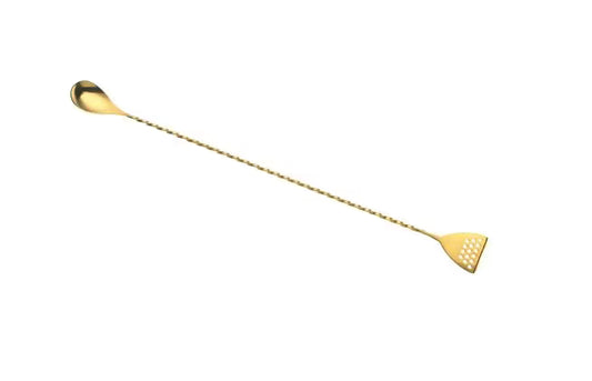 Gold Plated Bar Spoon with Strainer 15.75 inches, M37072GD, 12/case