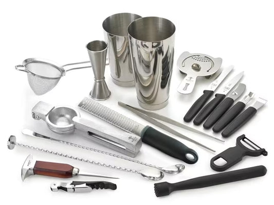 Stainless Steel Barfly Deluxe Cocktail Mixing Kit, M37102, 1/case