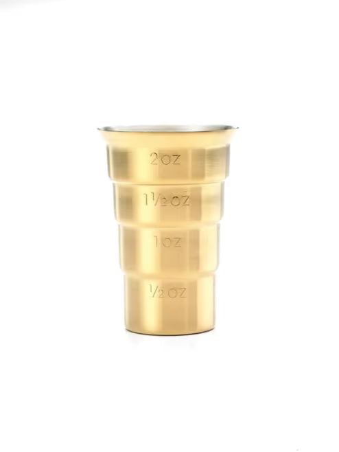 Gold Plated Stepped Jigger no handle, M37109GD, 12/case