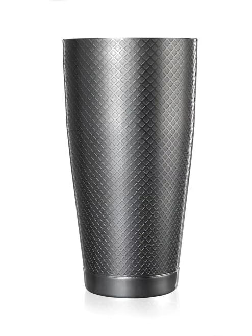 Gun Metal Black Diamond Lattice Shaker/Tin 28 ounce, M37199BK, 6/case