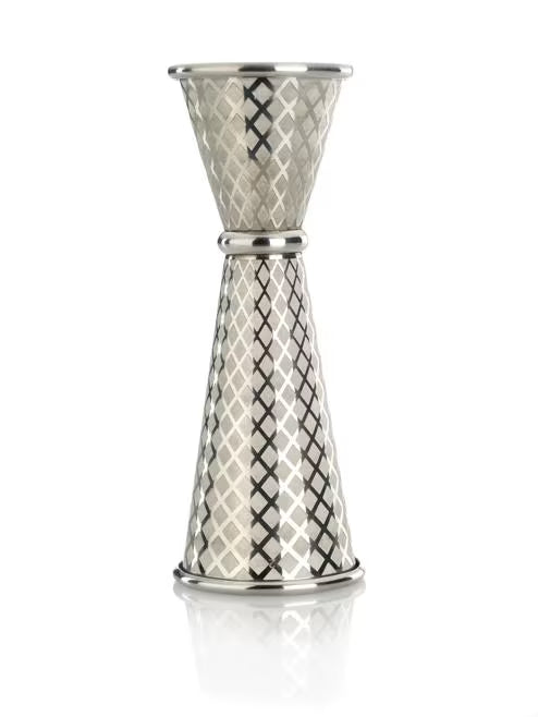 Stainless Steel Diamond Lattice Japanese Style Jigger 1 x 2 ounce, M37202, 12/case