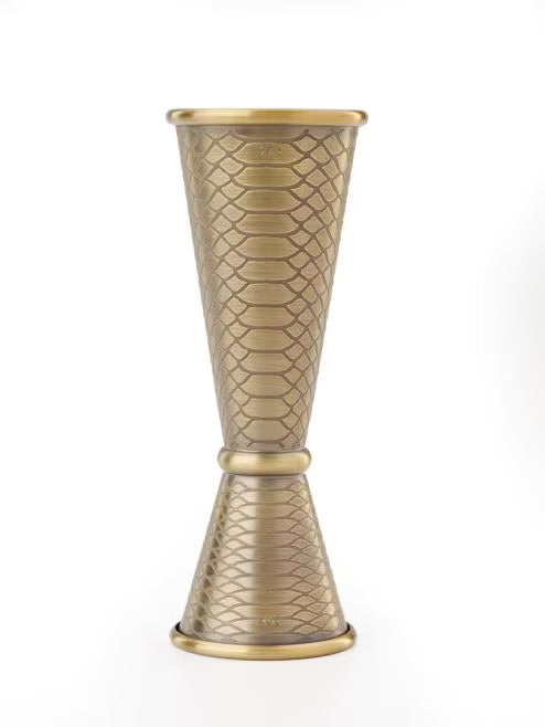 Antique Brass Serpent Japanese Style Jigger 1 x 2 ounce, M37304SPTABR, 12/case