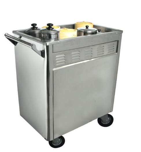 Stainless steel dim sum cart