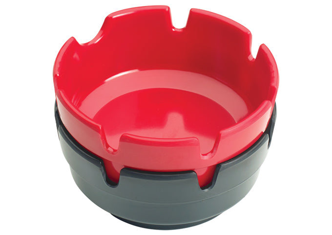 Winco MAS-4K and MAS-4R 4"Dia Black and Red, Melamine Ashtray