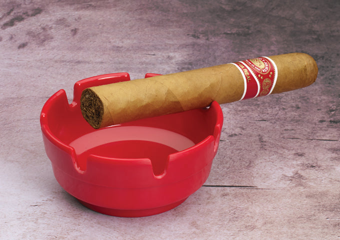 Winco MAS-4K and MAS-4R 4"Dia Black and Red, Melamine Ashtray