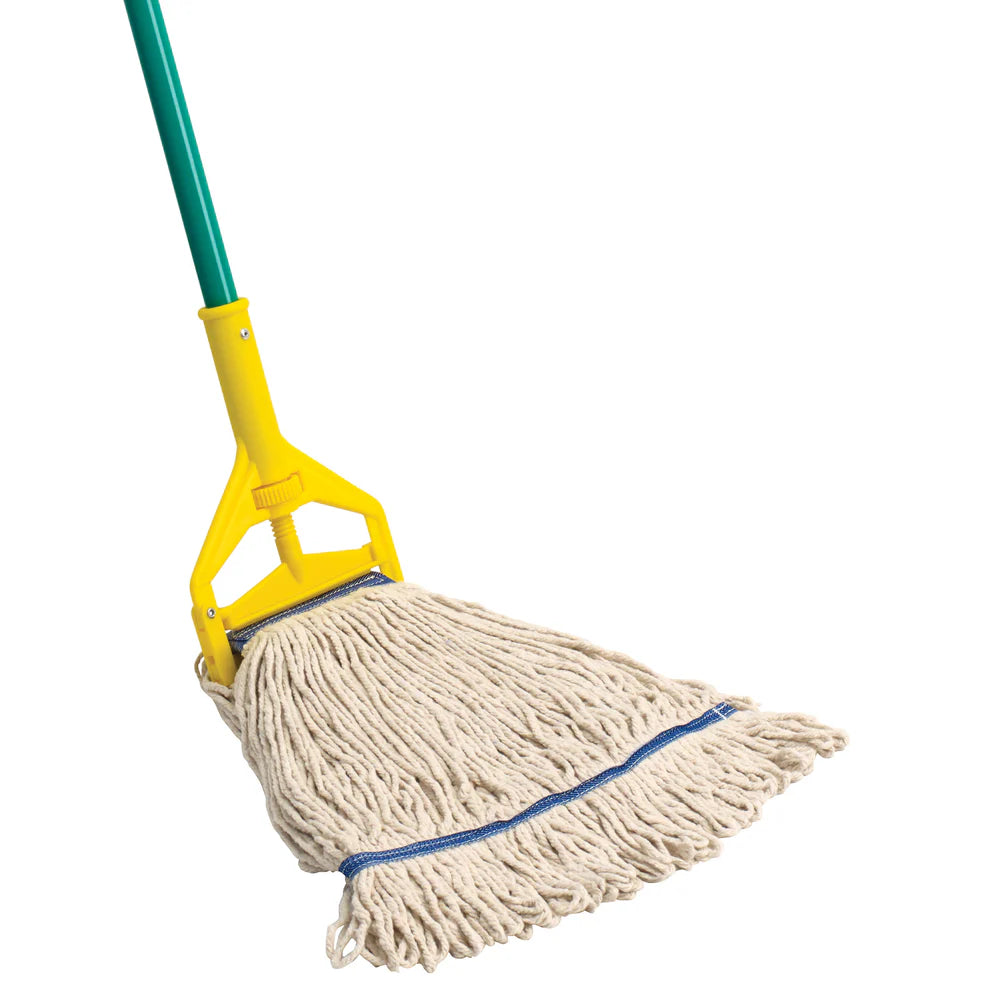 Winco MOP-20-32W, 20oz-32oz, Looped End Blue/White Yarn Mop Heads