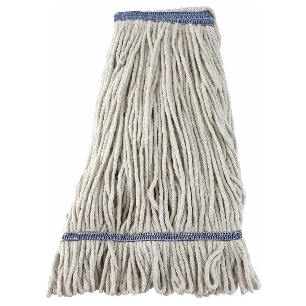Winco MOP-20-32W, 20oz-32oz, Looped End Blue/White Yarn Mop Heads