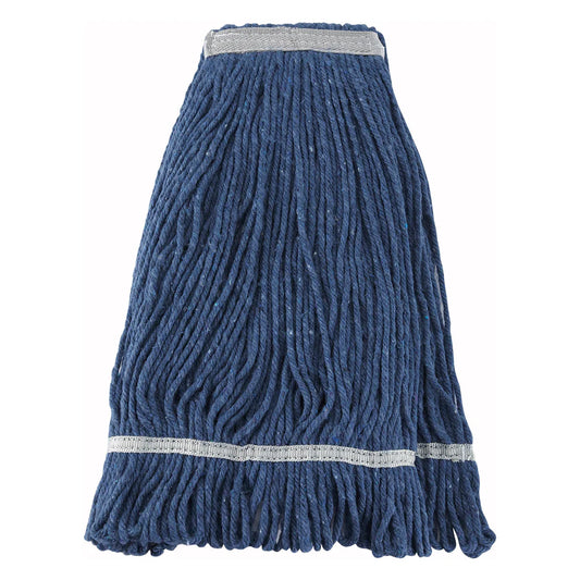 Winco MOP-20-32W, 20oz-32oz, Looped End Blue/White Yarn Mop Heads