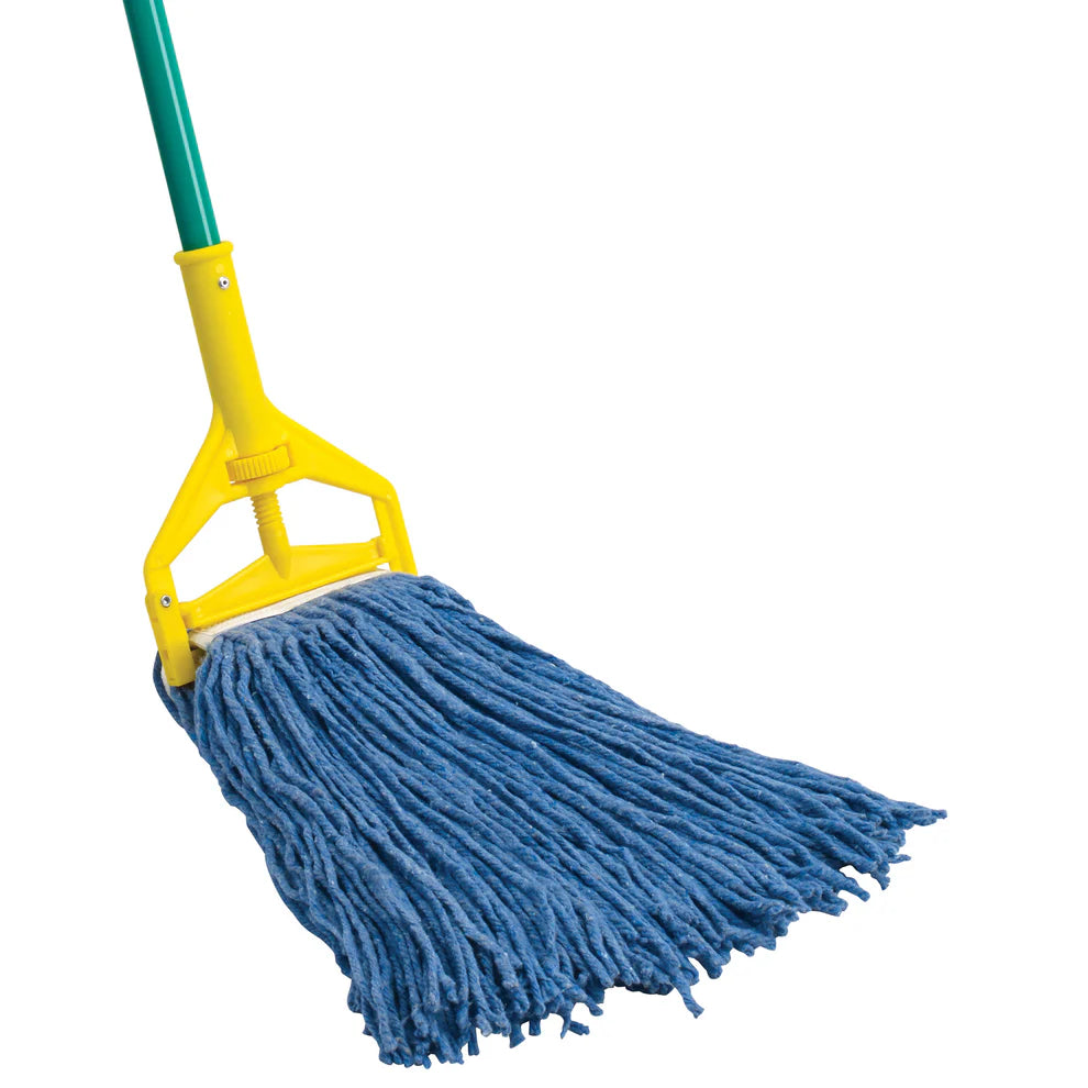 Winco MOP-20C to 32WC, 20oz-32oz, Cut End Blue & White Yarn Mop Heads
