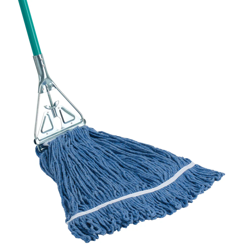Winco MOP-20-32W, 20oz-32oz, Looped End Blue/White Yarn Mop Heads