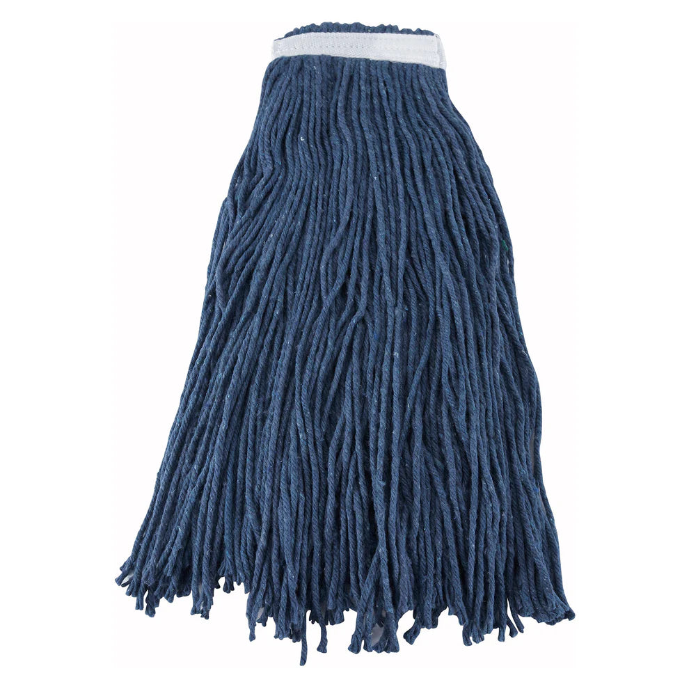 Winco MOP-20C to 32WC, 20oz-32oz, Cut End Blue & White Yarn Mop Heads