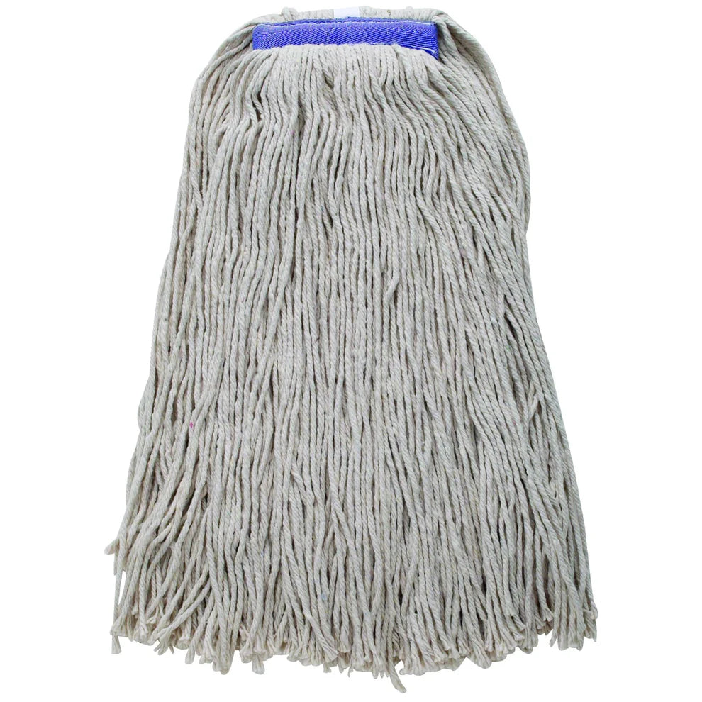 Winco MOP-20C to 32WC, 20oz-32oz, Cut End Blue & White Yarn Mop Heads