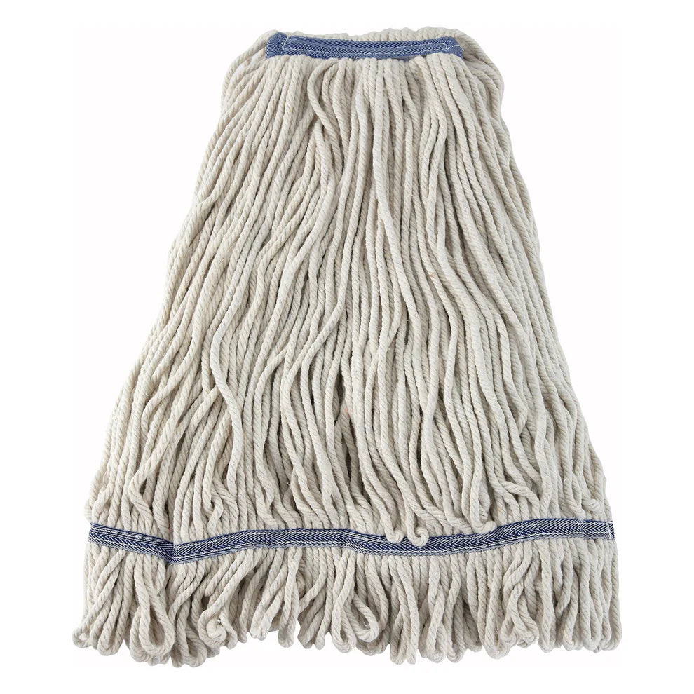 Winco MOP-20-32W, 20oz-32oz, Looped End Blue/White Yarn Mop Heads
