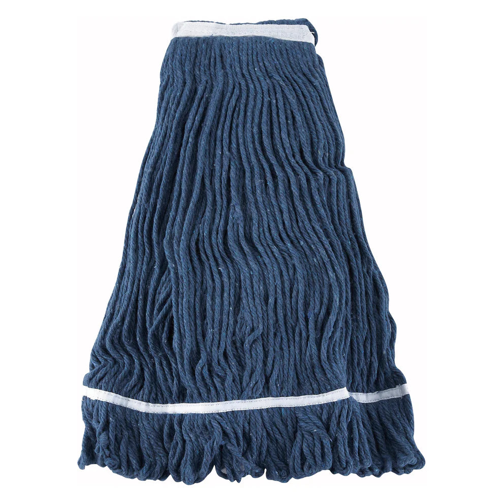 Winco MOP-20-32W, 20oz-32oz, Looped End Blue/White Yarn Mop Heads