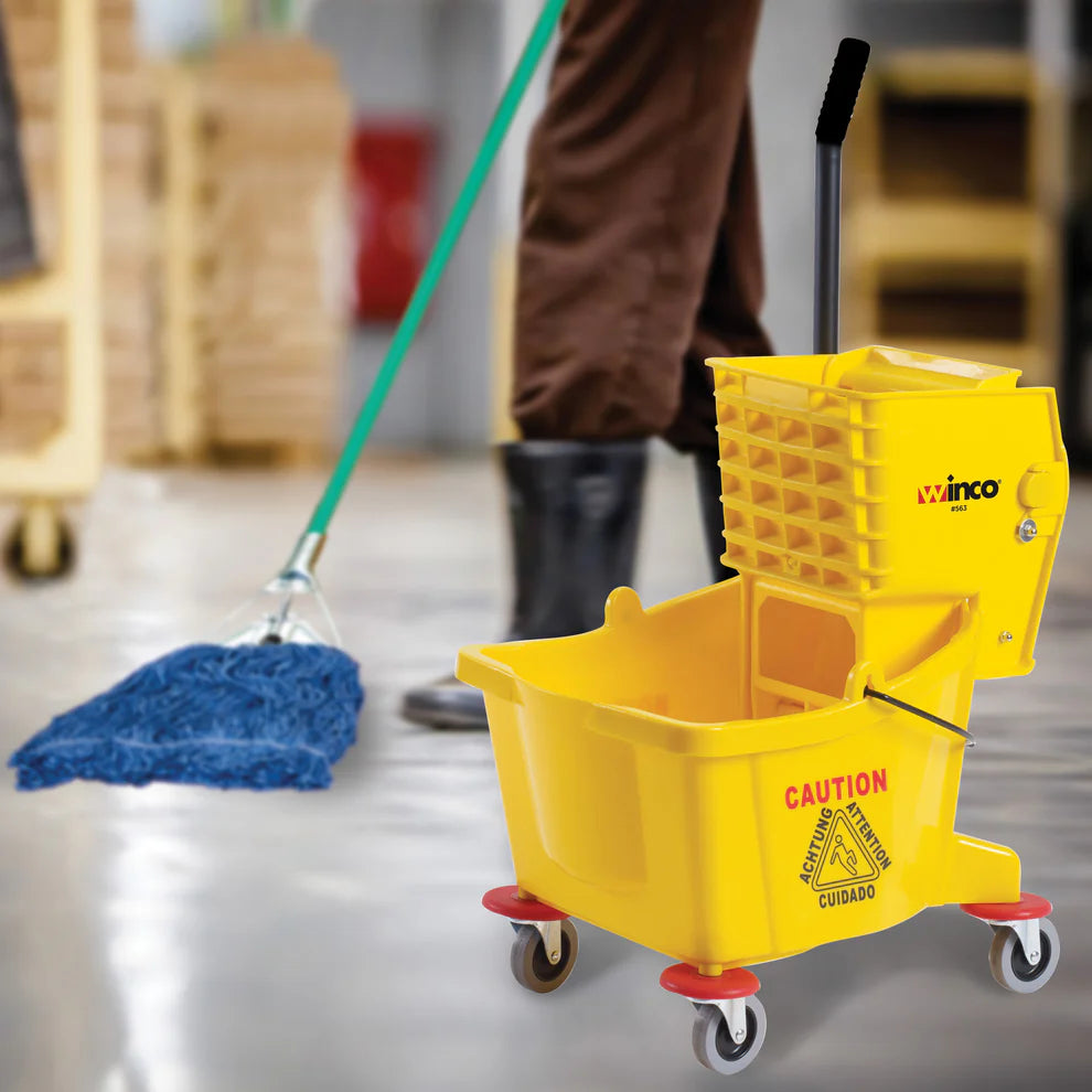 Winco MPB-26-36R, 26qt, Yellow, 36qt Red/Yellow  Mop Bucket w/Wringer