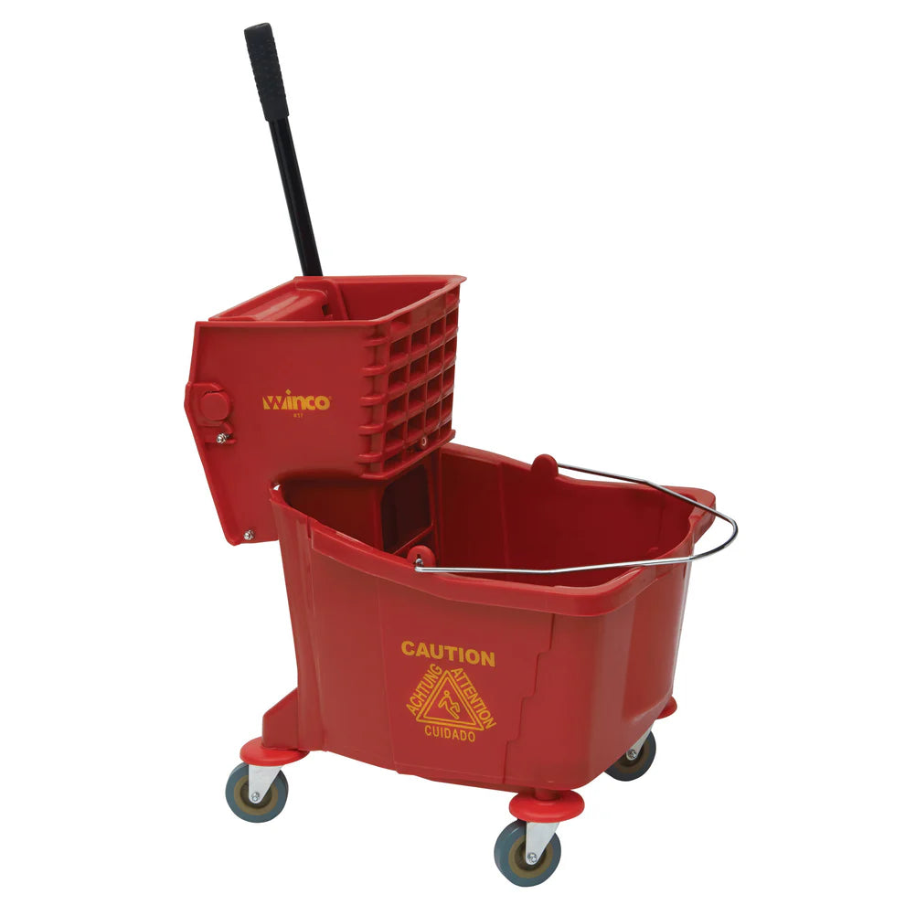 Winco MPB-26-36R, 26qt, Yellow, 36qt Red/Yellow  Mop Bucket w/Wringer