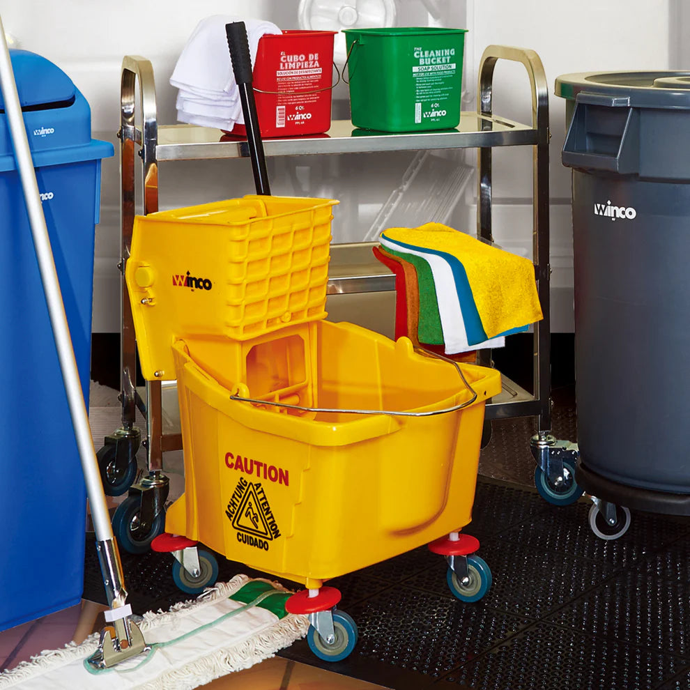 Winco MPB-26-36R, 26qt, Yellow, 36qt Red/Yellow  Mop Bucket w/Wringer