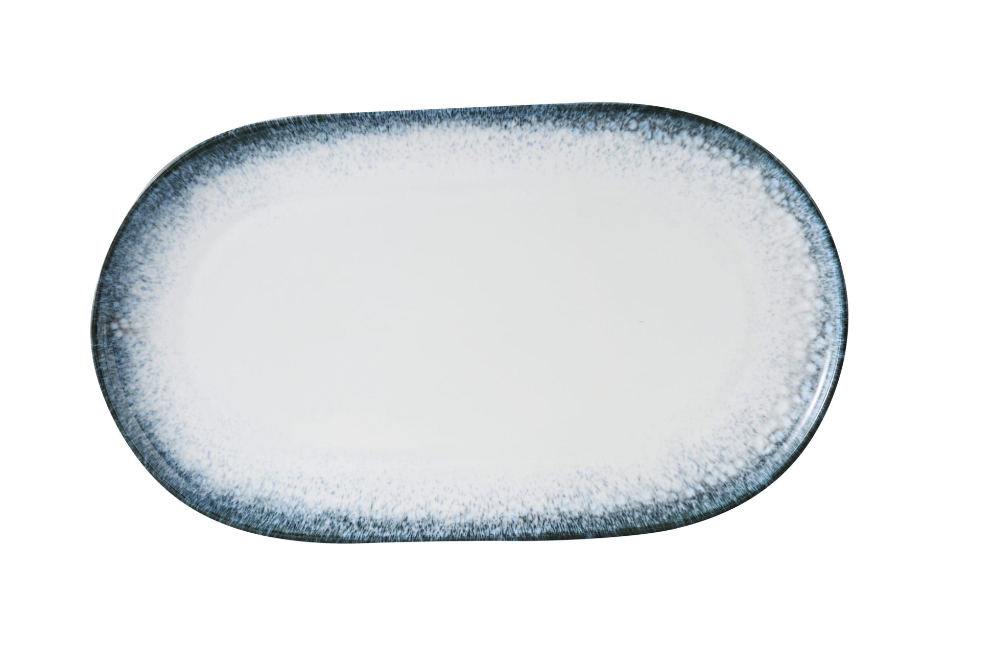 Yanco Coupe Oval Plate MR-215 is a bold and elegant serving piece designed for main courses and shared platters. Featuring a wide surface and clean coupe edge, this 13 5/8" oval plate is finished with a stylish midnight blue rim that adds depth and sophistication to your presentation. Its durable porcelain construction makes it suitable for busy dining environments while maintaining a refined look.