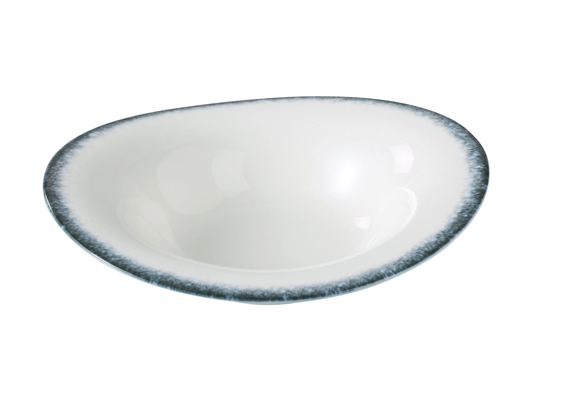 Yanco Soup Plate MR-408 is designed to elevate your presentation of soups, stews, and brothy dishes. Featuring a graceful 2 3/8" depth and a striking midnight blue rim, this porcelain plate blends functionality with modern elegance. Its wide surface and curved interior offer generous room for garnishes and ladled portions, making it ideal for contemporary restaurants, bistros, and upscale dining venues.