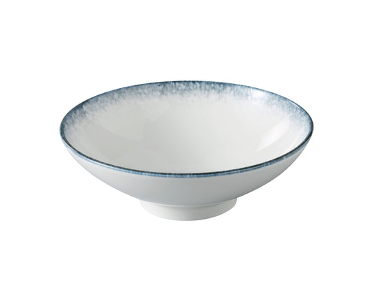 EcoQuality Bowl MR-508 blends generous capacity with contemporary style, ideal for serving ramen, noodles, or large entrée salads. Its midnight blue rim contrasts beautifully against the white porcelain, enhancing the visual appeal of your dishes while offering durability fit for everyday use in restaurants, cafés, and modern dining spaces.