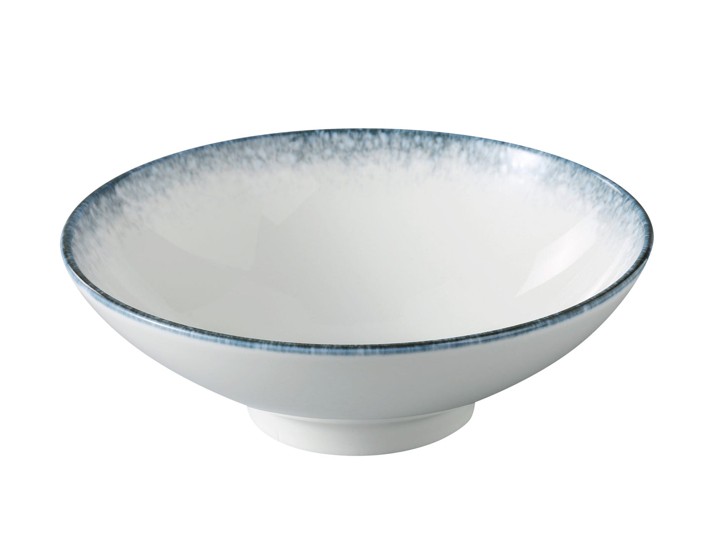 EcoQuality Bowl MR-509 blends generous capacity with contemporary style, ideal for serving ramen, noodles, or large entrée salads. Its midnight blue rim contrasts beautifully against the white porcelain, enhancing the visual appeal of your dishes while offering durability fit for everyday use in restaurants, cafés, and modern dining spaces.
