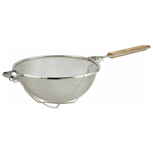 Winco MST-10RB, 10-1/2" Reinforced Flat Hdl Nickle Plated Mesh, EA