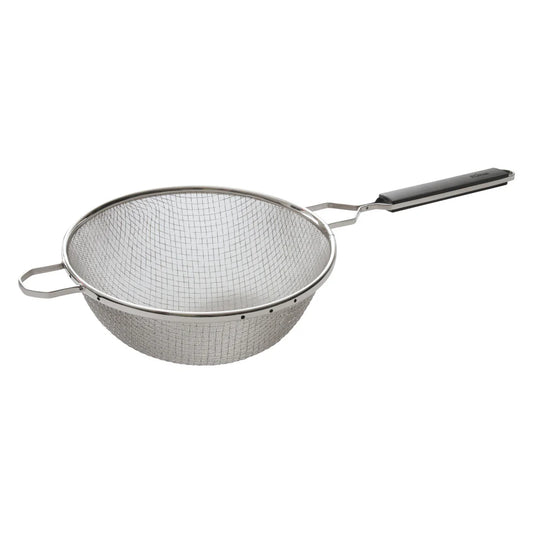 Winco MSTP-8DM to 10DM, SS Mesh Strainer, Med, Plastic Handle