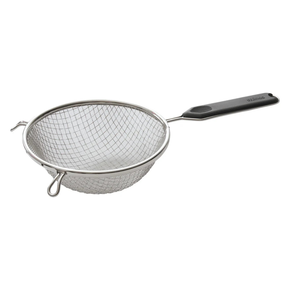 Winco MSTP-8DM to 10DM, SS Mesh Strainer, Med, Plastic Handle