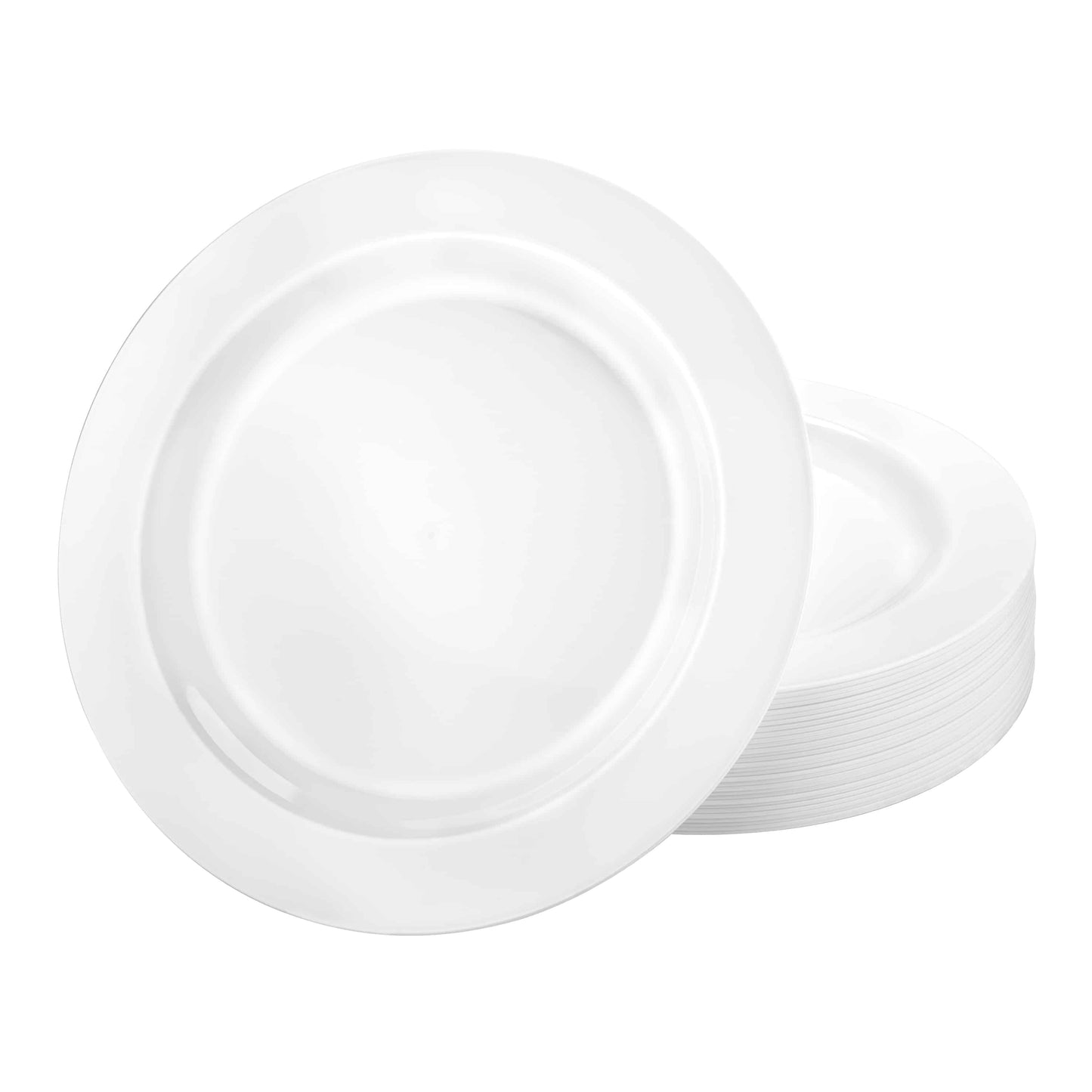 Magnificence Pearl Plate, durable and disposable, available in 9-inch and 10.25-inch sizes, ideal for weddings, events, and formal occasions