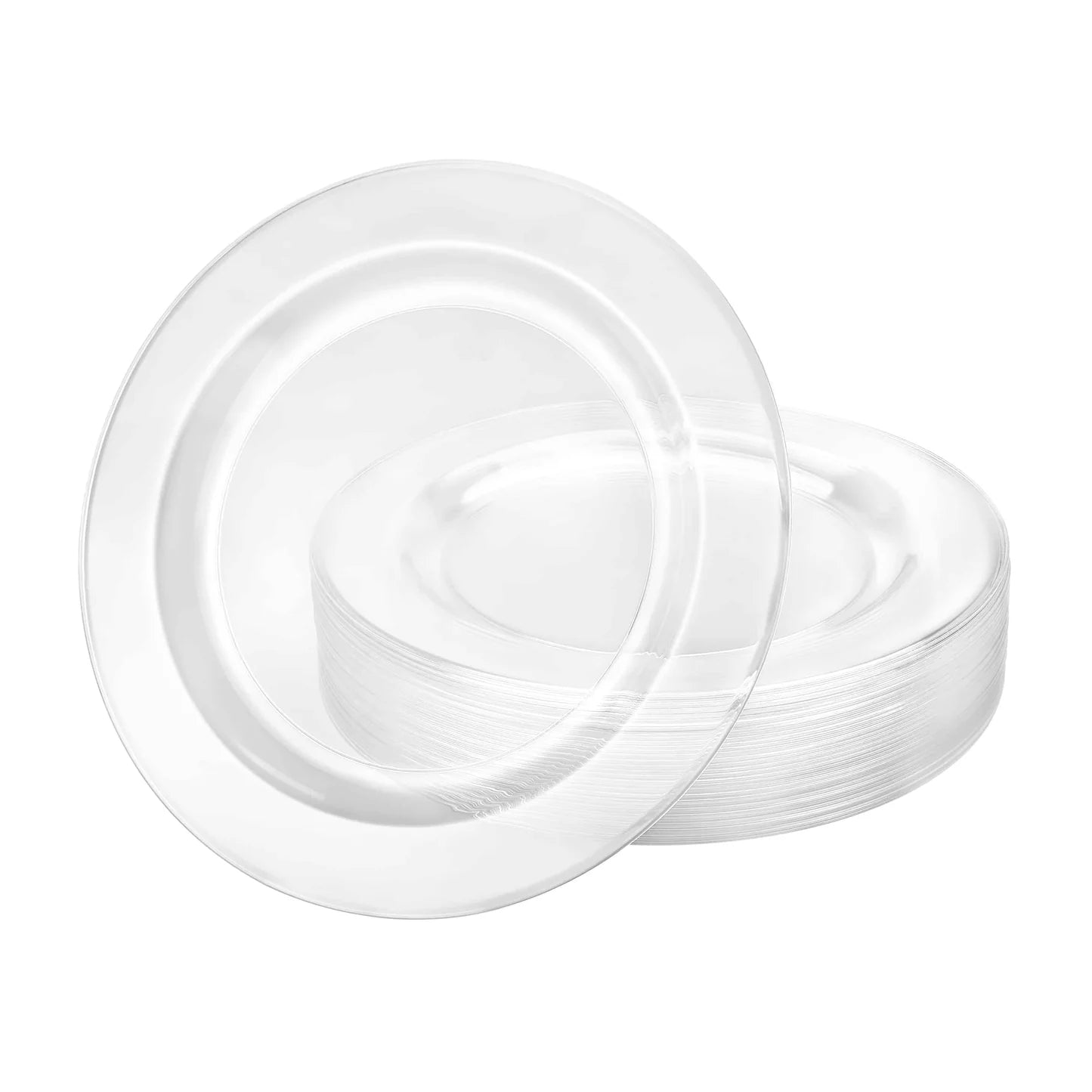 Magnificence Clear Plate, premium 9-inch and 10.25-inch disposable plates for elegant table settings at weddings, parties, and formal events
