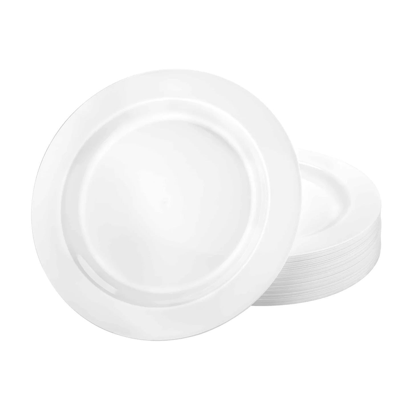 Magnificence Pearl Plate, durable and disposable, available in 9-inch and 10.25-inch sizes, ideal for weddings, events, and formal occasions