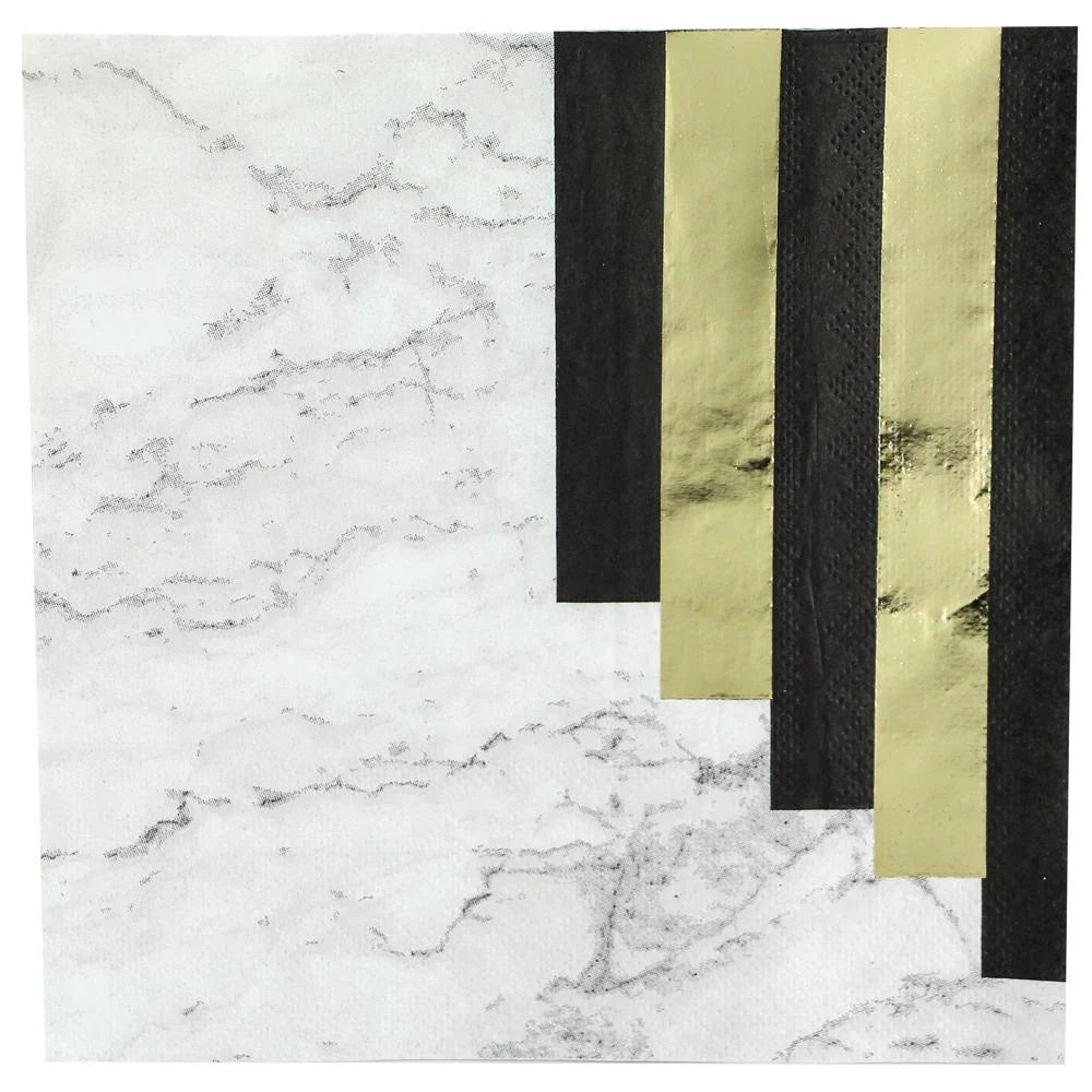 Stylish Marble Stripes Lunch Napkins with a modern design. Perfect for weddings, events, and upscale gatherings. High-quality, absorbent, and disposable for a luxurious dining experience.